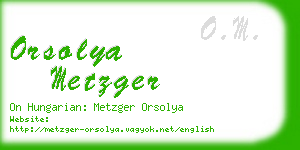 orsolya metzger business card